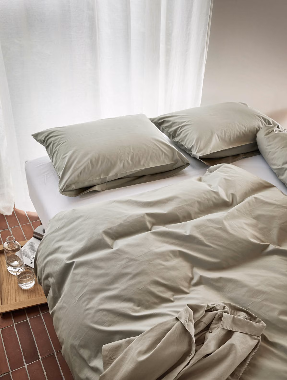 Fryd percale sengesett khaki