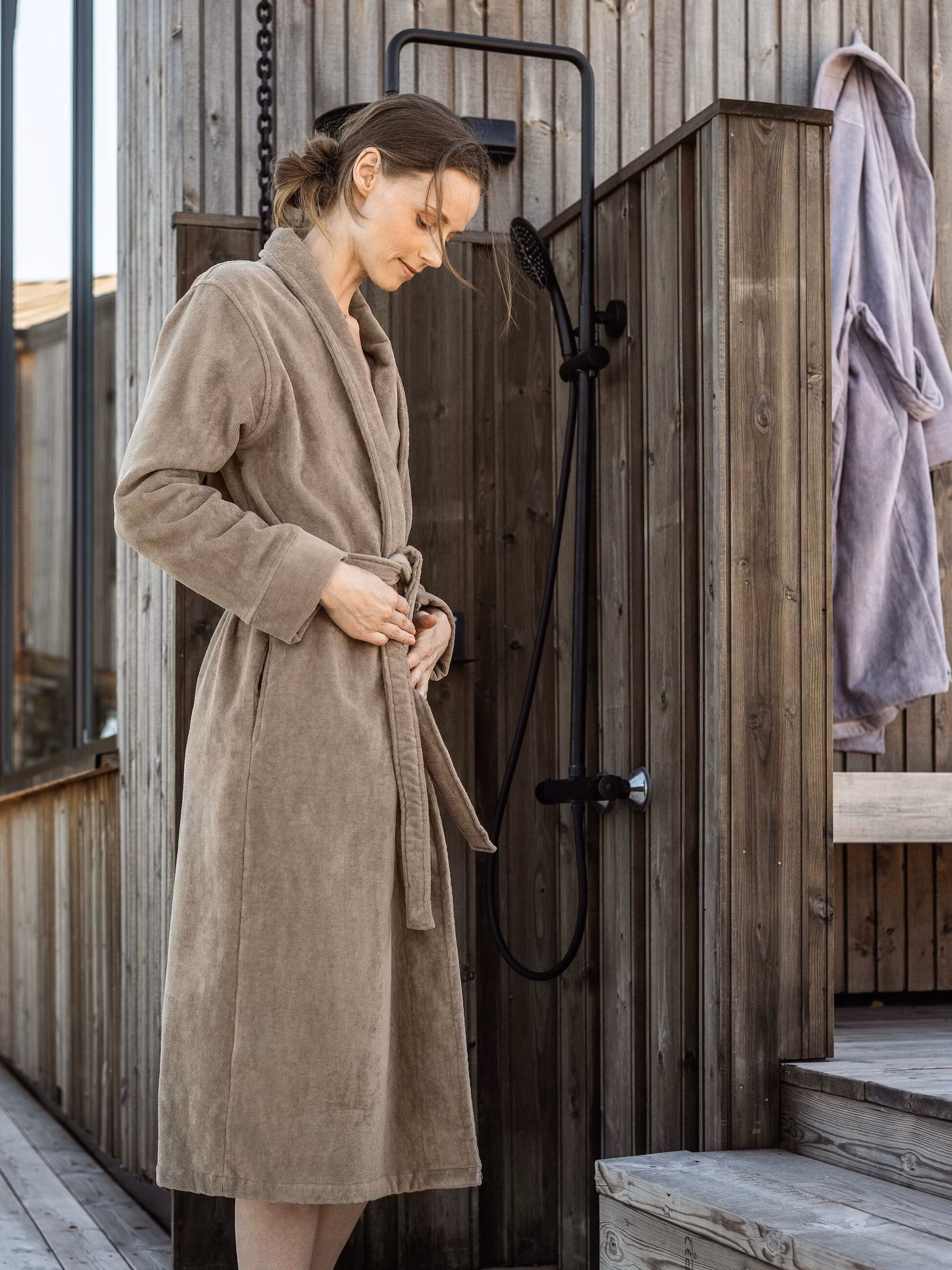 Svanen morgenkåpe beige