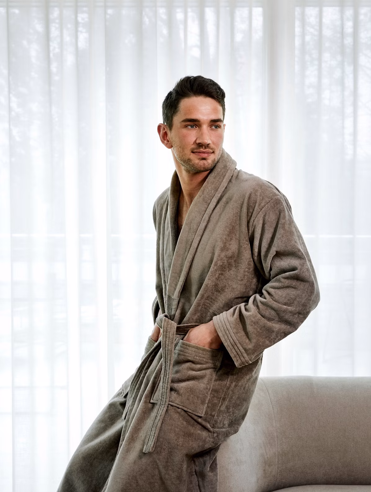 Herkules morgenkåpe beige