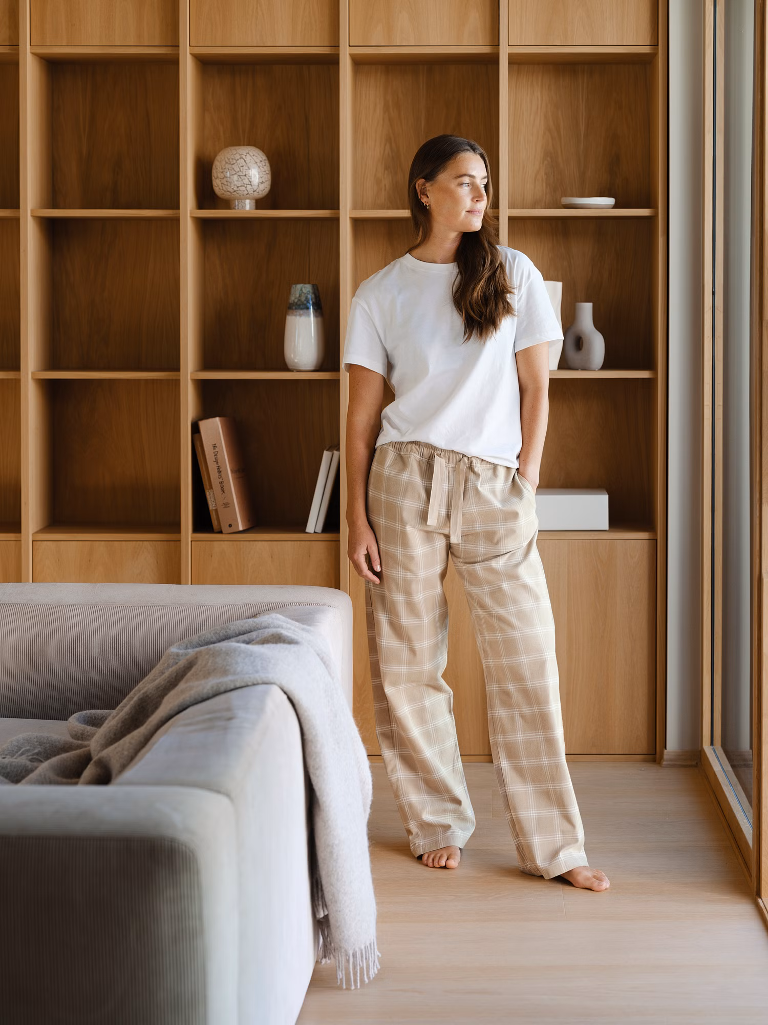 Ravnen pyjamasbukse beige dame